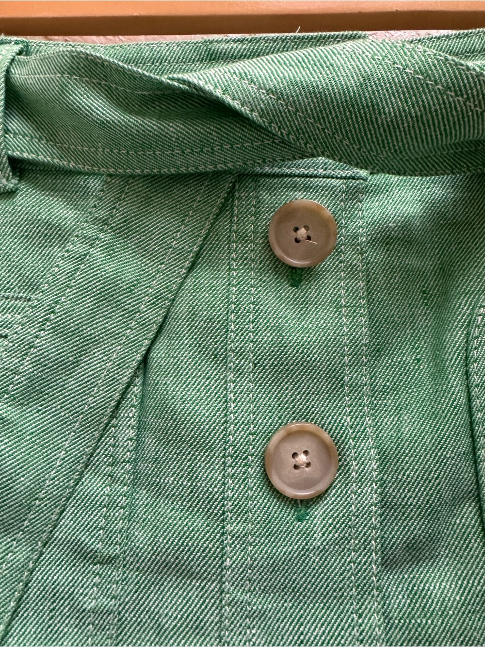 J. Crew Mint Green W/ Tie-Waist Button-Front Pencil Skirtt Linen Blend Casual 8P - Picture 4 of 13